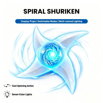 Naruto Spiral Shuriken LED Cosplay Prop – 1:1 RGB Light Up Rotating Ninja Collectible